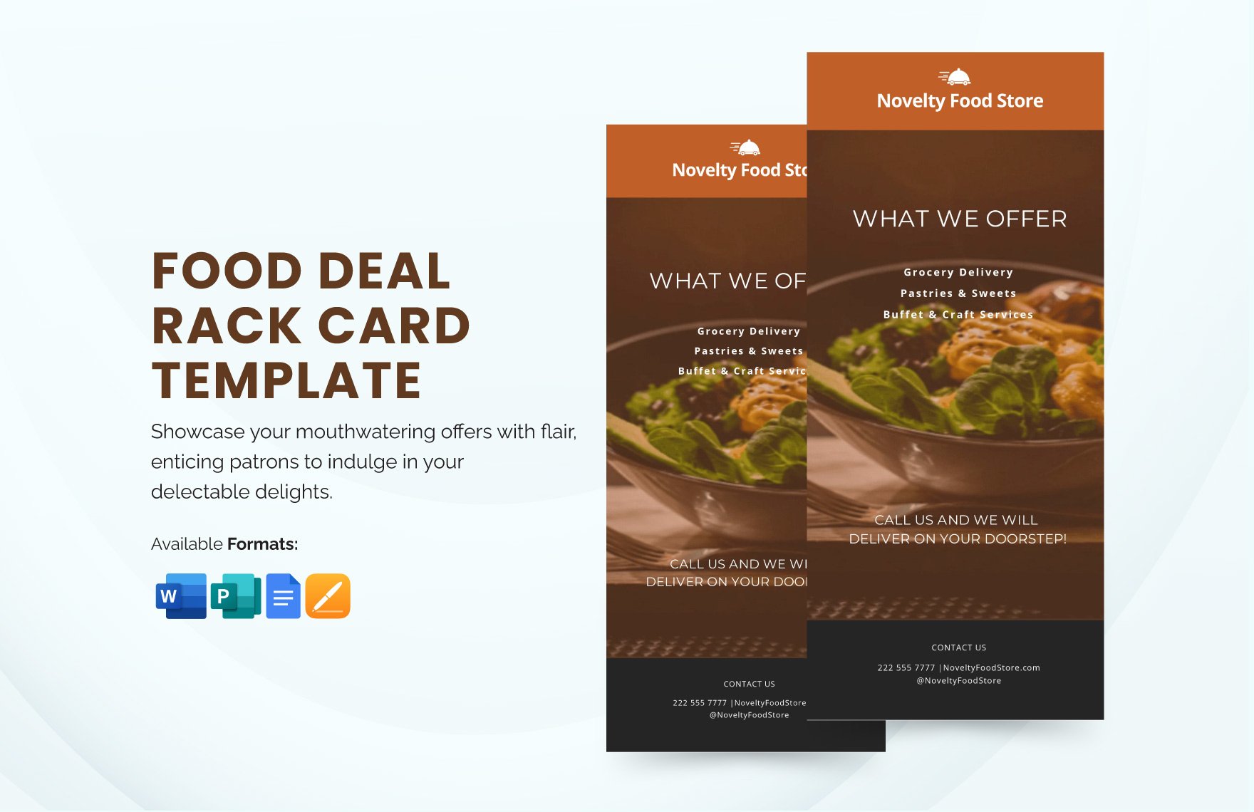 Food Deal Rack Card Template in Word, Google Docs, Apple Pages, Publisher