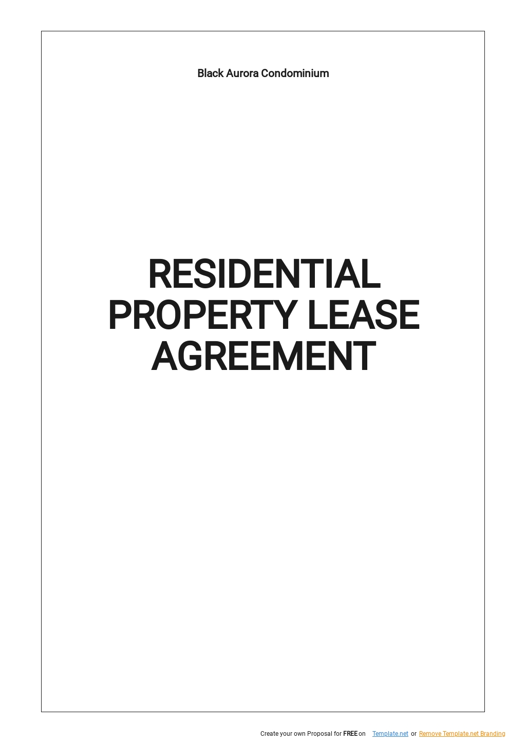 Residential Lease Agreement Templates Documents, Design, Free
