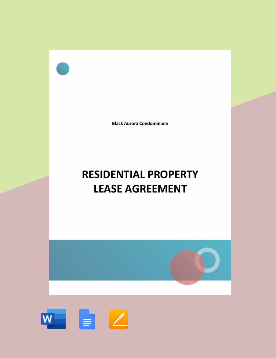 Residential Property Lease Agreement Template