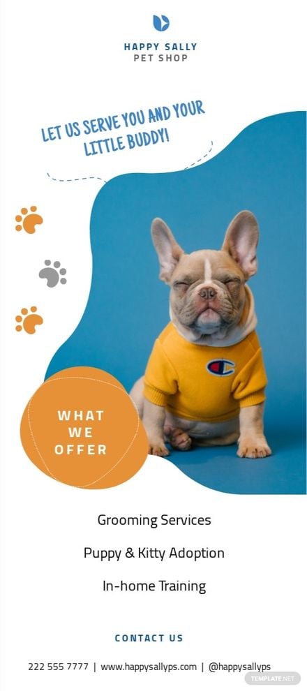 Pet Shop Promotion Rack Card Template