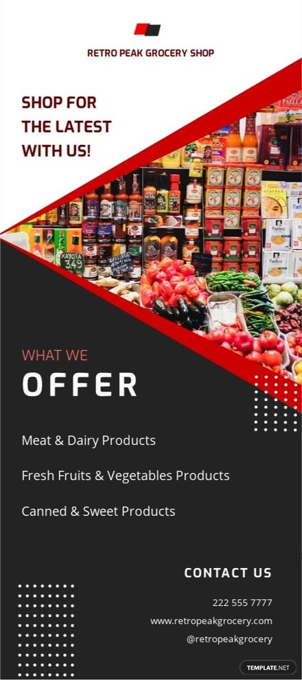 Grocery Shop Rack Card Template