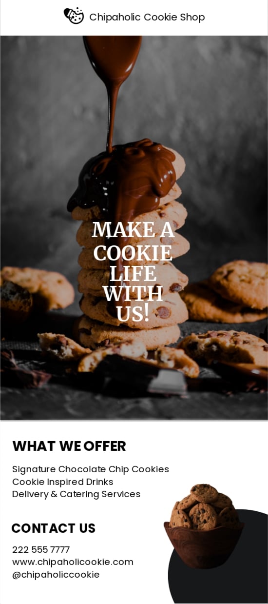 Free Cookie Shop Rack Card Card Template