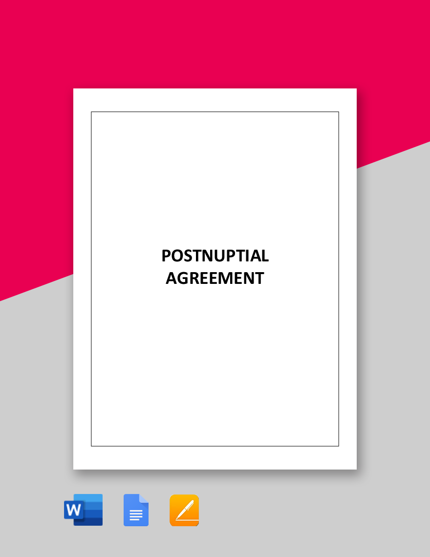 Postnuptial Agreement Template in Word, Google Docs, Apple Pages