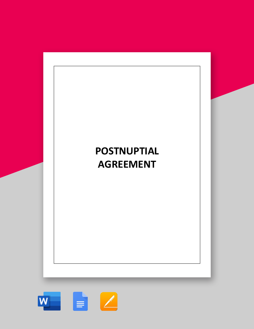 Postnuptial Agreement Template in Google Docs, Word, Pages - Download | Template.net