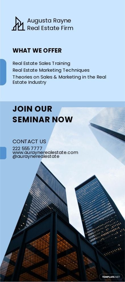 Real Estate Seminar Rack Card Template in Word, Google Docs, Illustrator, PSD, Apple Pages, Publisher