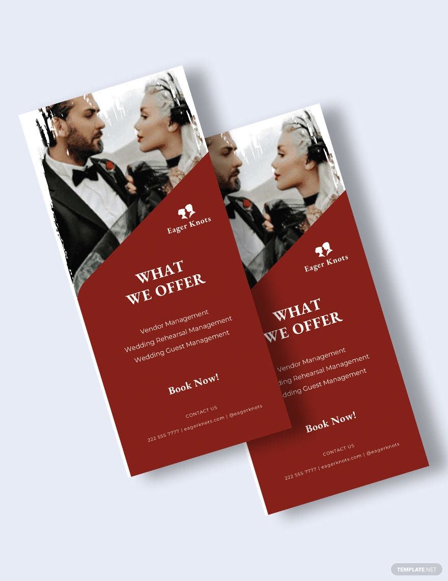 Wedding Rack Card Template in Word, Google Docs, PDF, Publisher