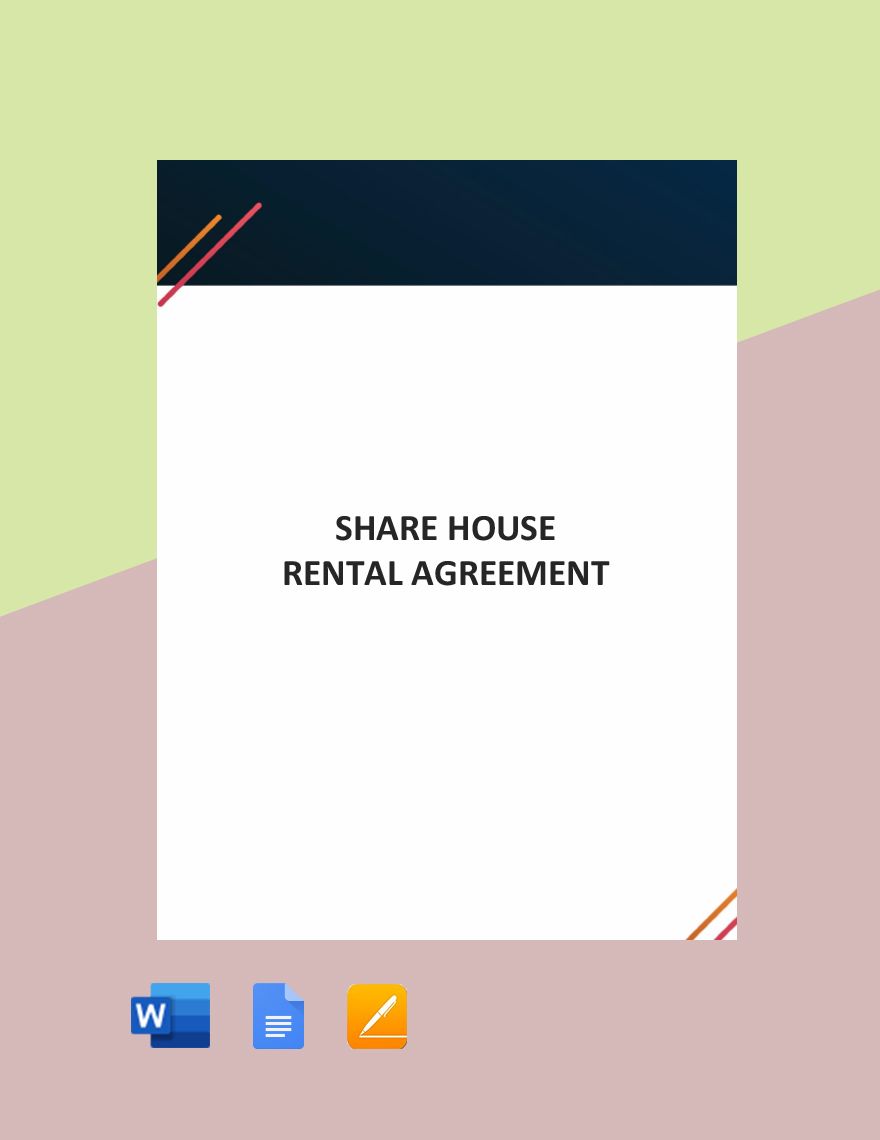 Share House Rental Agreement Template