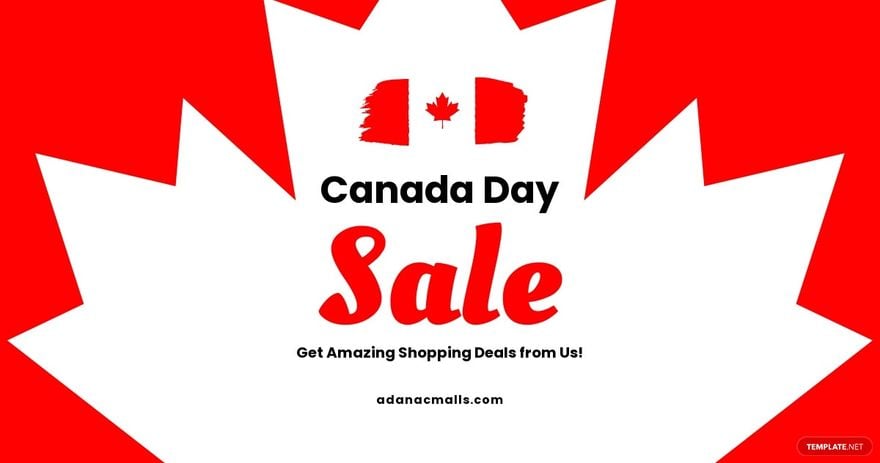 Free Canada Day Sale Facebook Post Template