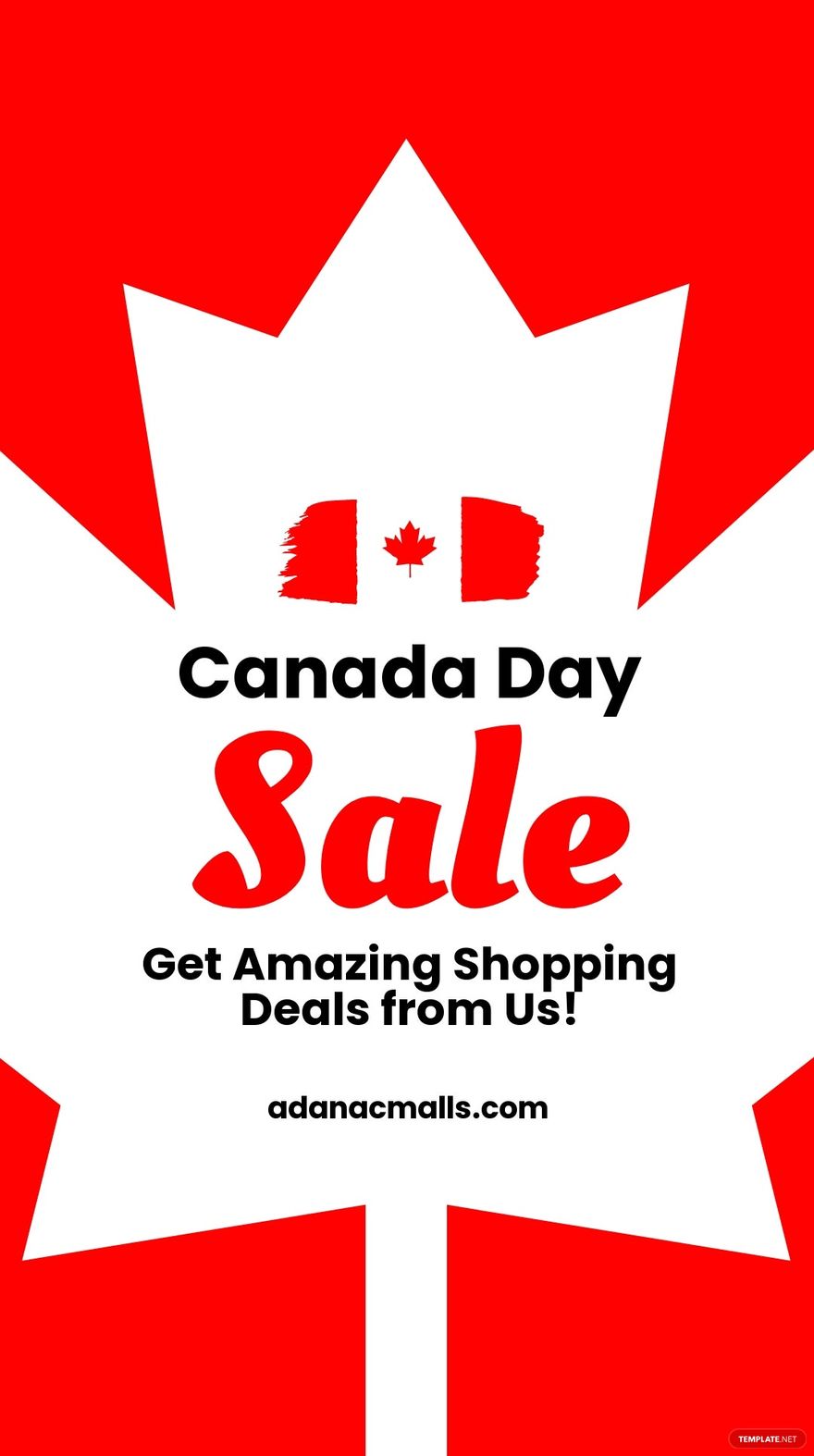 Free Canada Day Sale Whatsapp Post Template