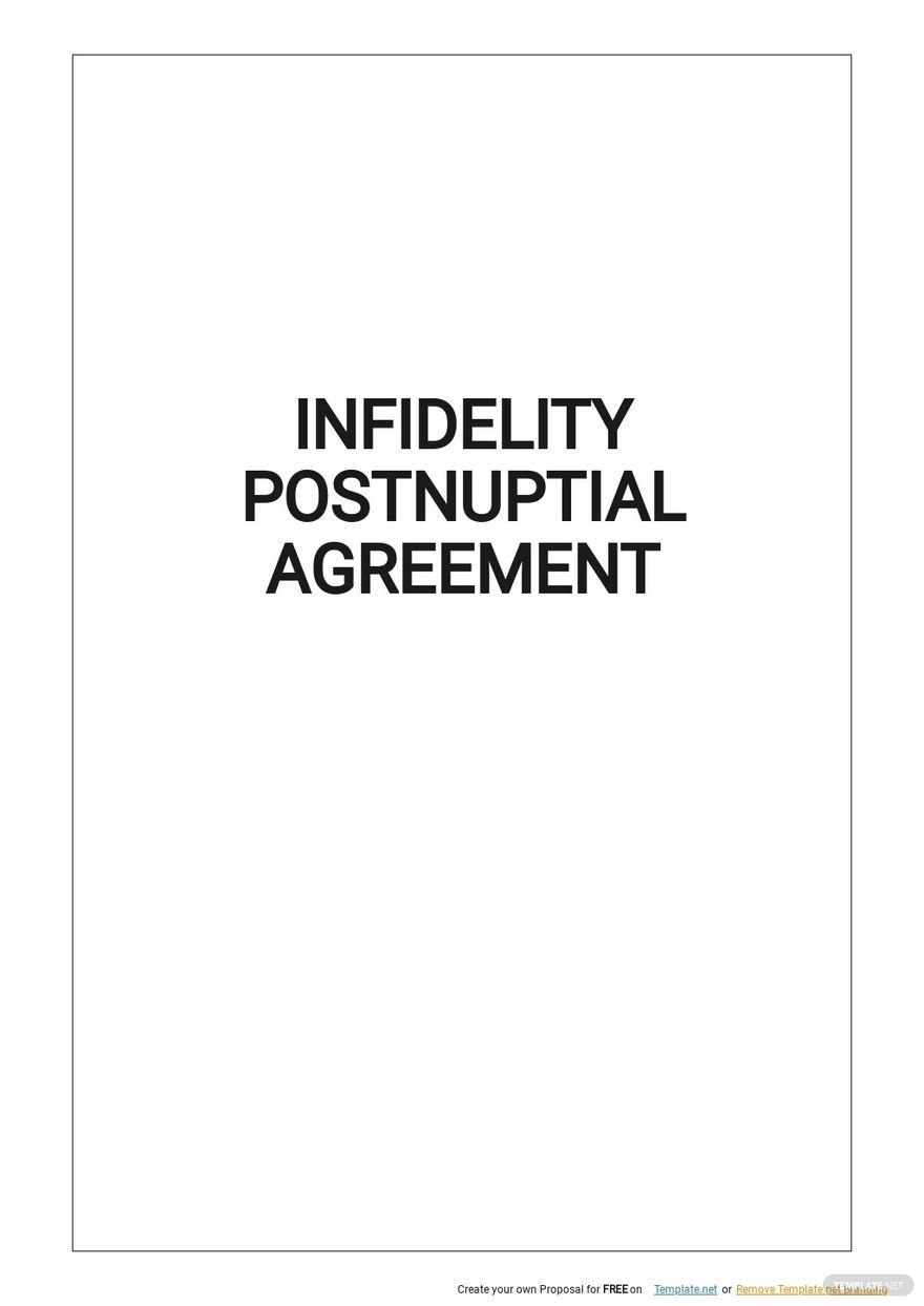 Infidelity Postnuptial Agreement Template Google Docs, Word, Apple