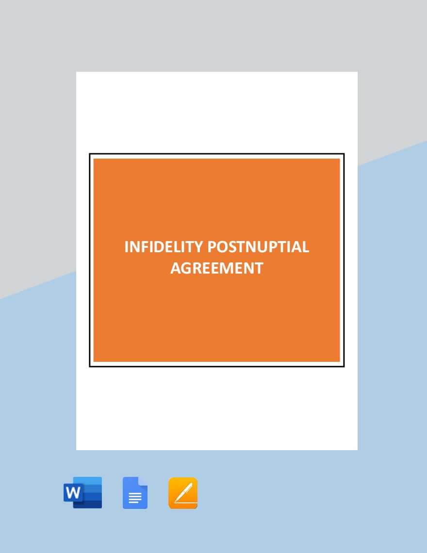 Infidelity Postnuptial Agreement Template