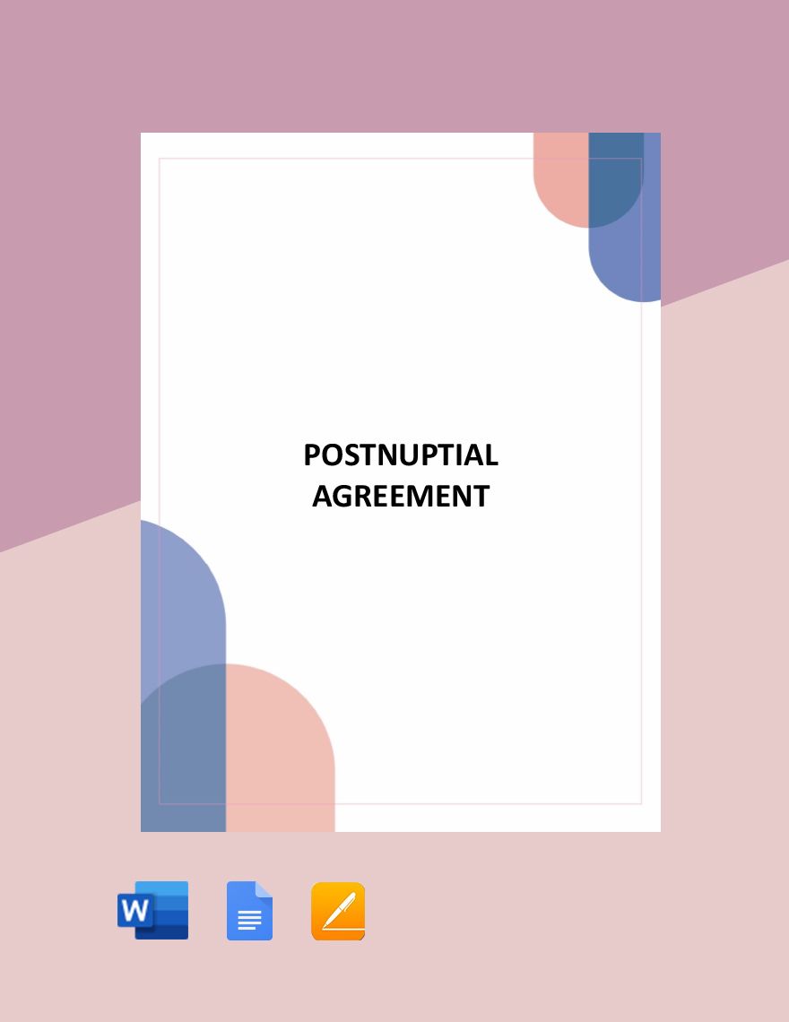 Sample Postnuptial Agreement Template