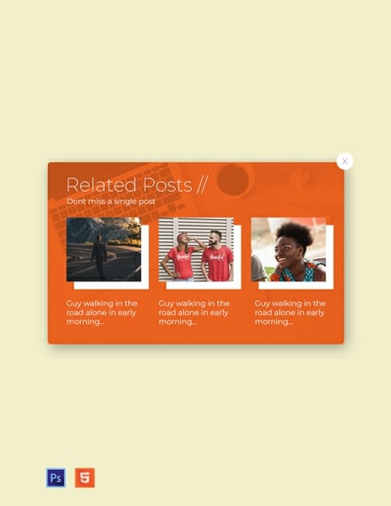 Website Related Posts Pop-up Template