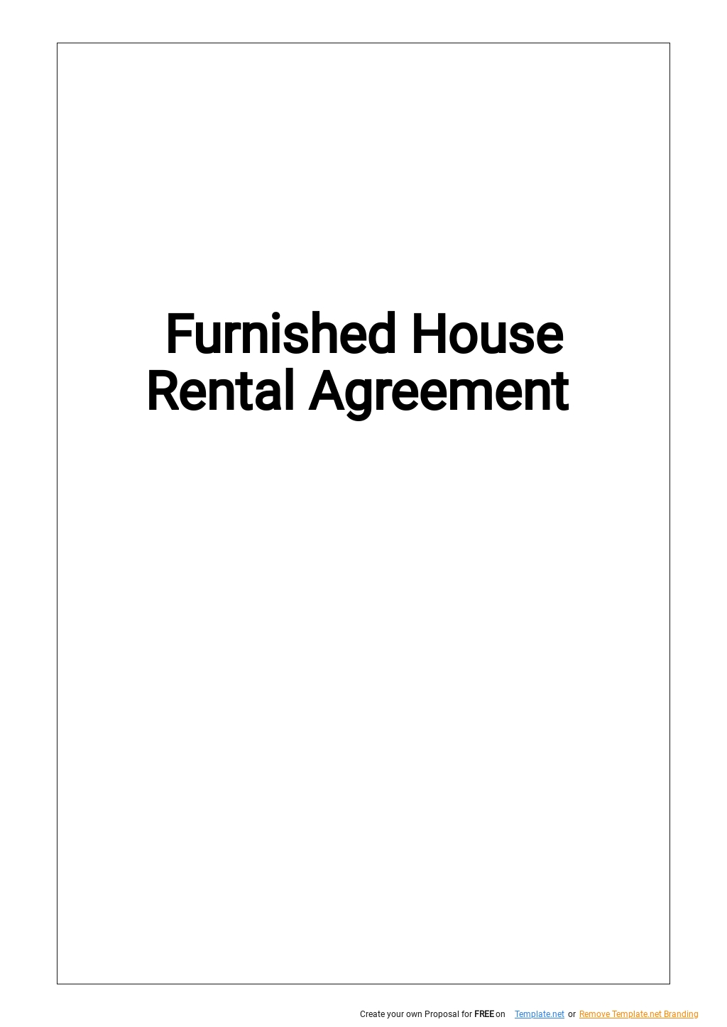 Furnished House Rental Agreement Template Google Docs, Word, Apple