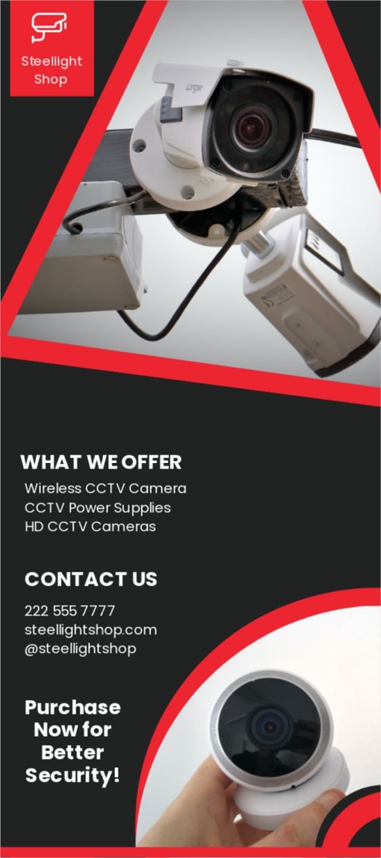 CCTV Product Promotion Rack Card Template