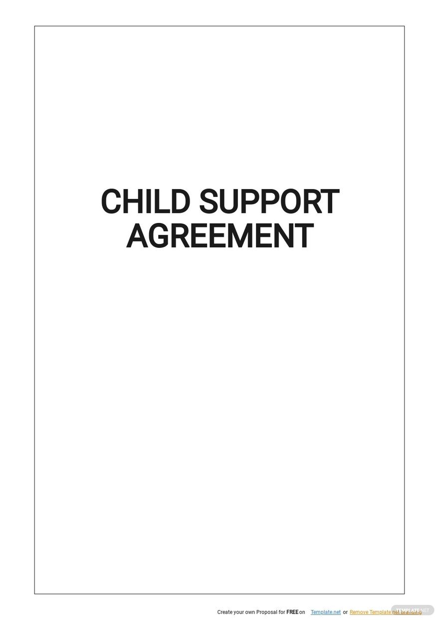 Mutual Child Support Agreement Template