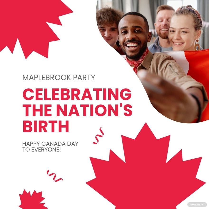 Free Canada Day Party Instagram Post Template