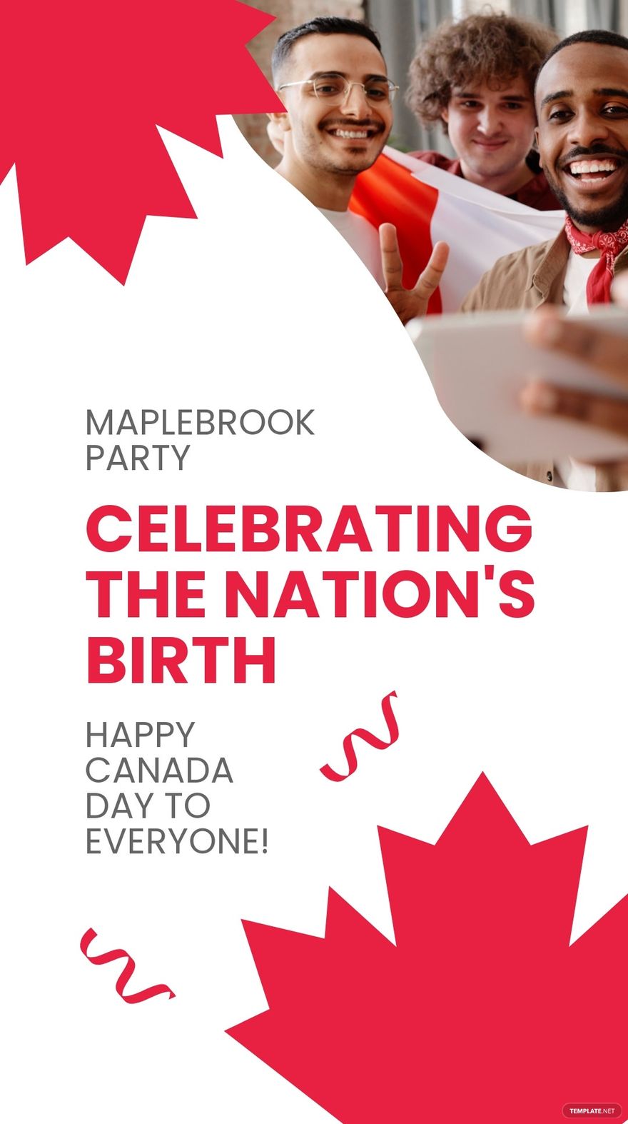 Canada Day Party Whatsapp Post Template