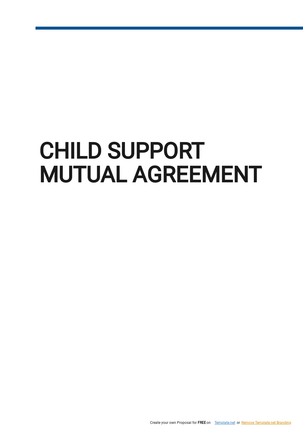 Child Support Mutual Agreement Template