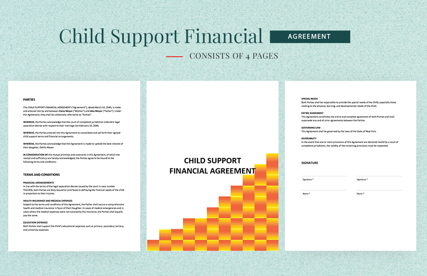 Child Support Financial Agreement Template