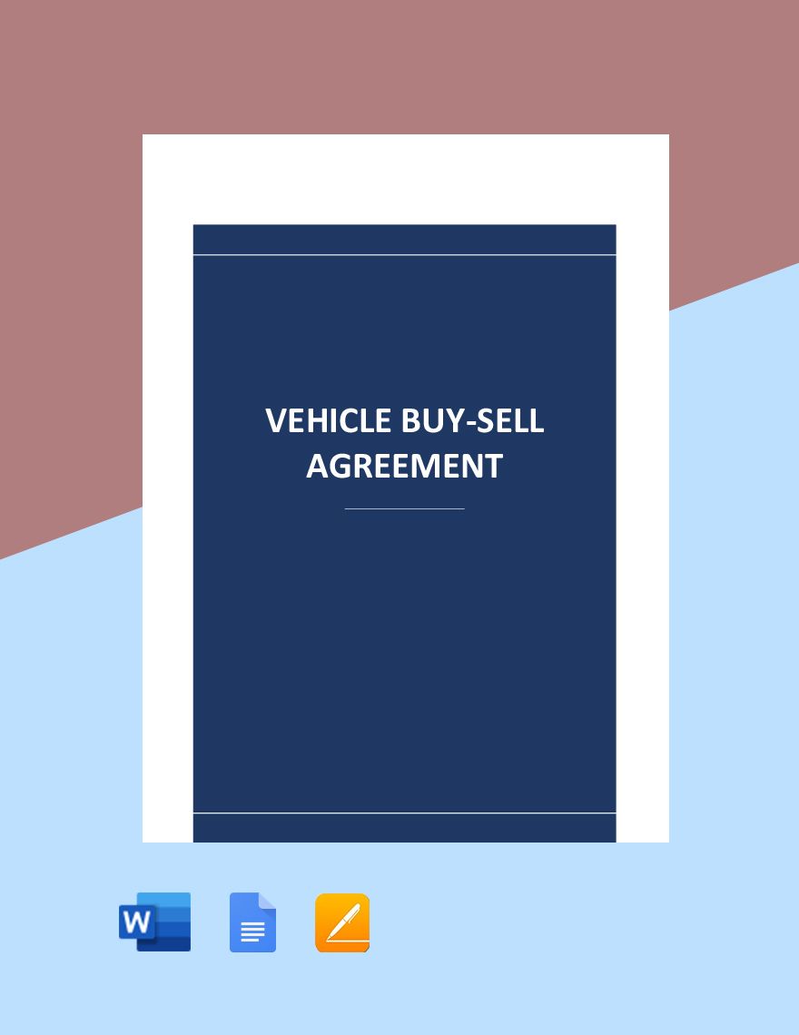 Vehicle Buy Sell Agreement Template