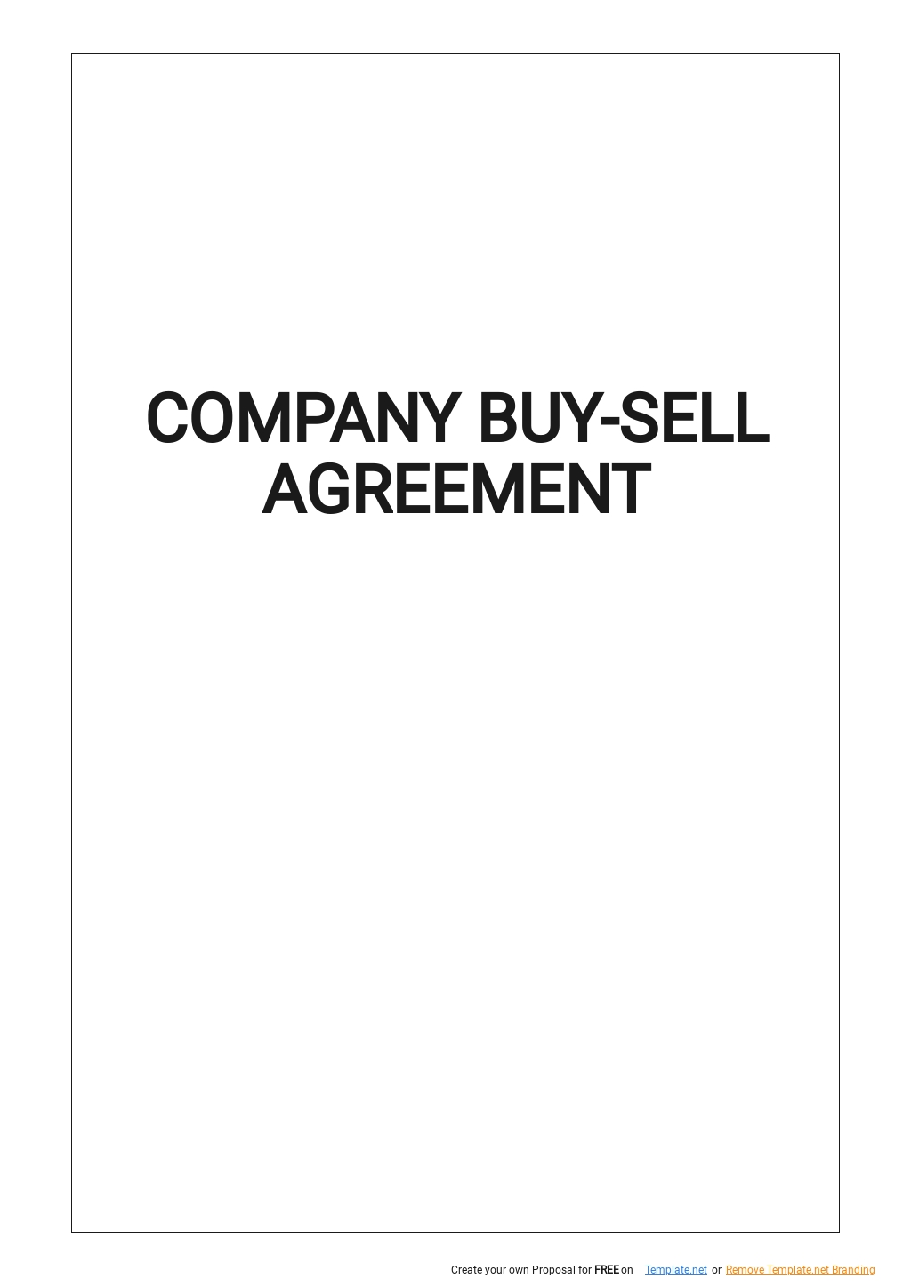 Free Simple Buy Sell Agreement Template - Google Docs, Word, Apple ...