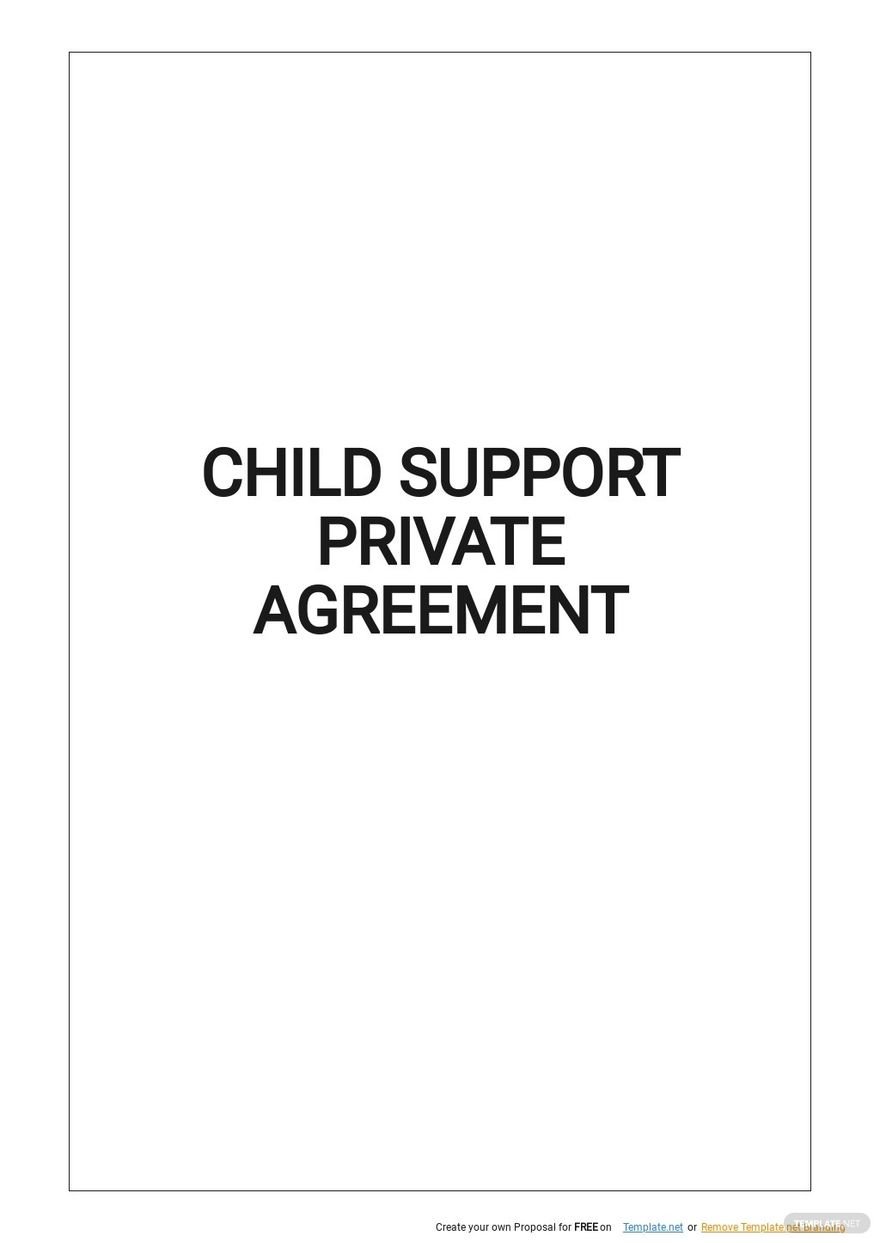 Child Support Private Agreement Template