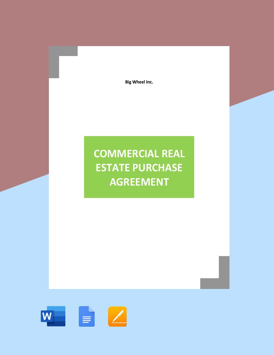 Commercial Real Estate Purchase Agreement Template