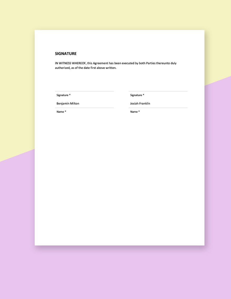 Simple Equipment Purchase Agreement Template