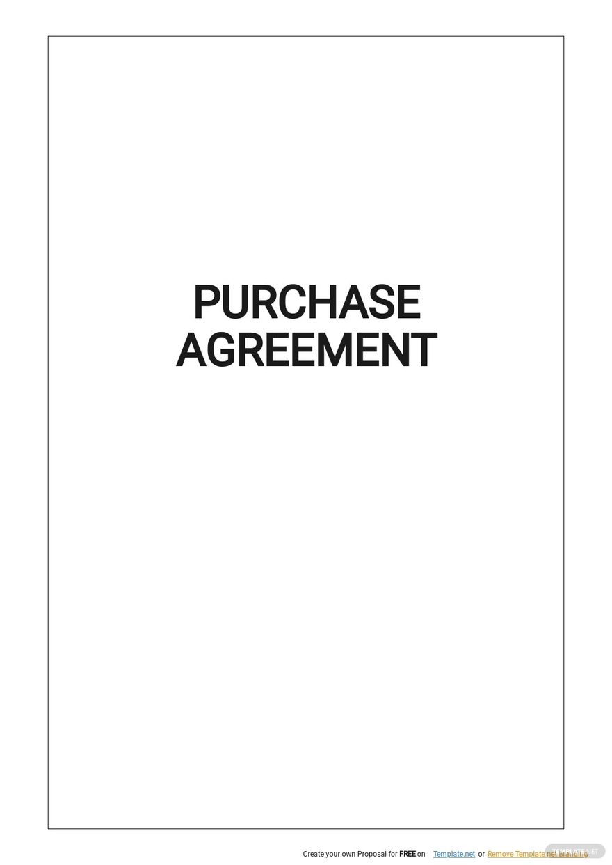 Free Simple Purchase Agreement Template