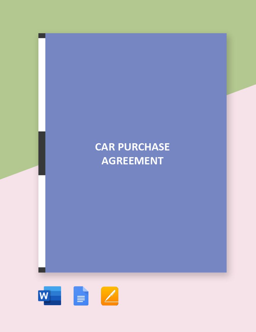 Simple Car Purchase Agreement Template
