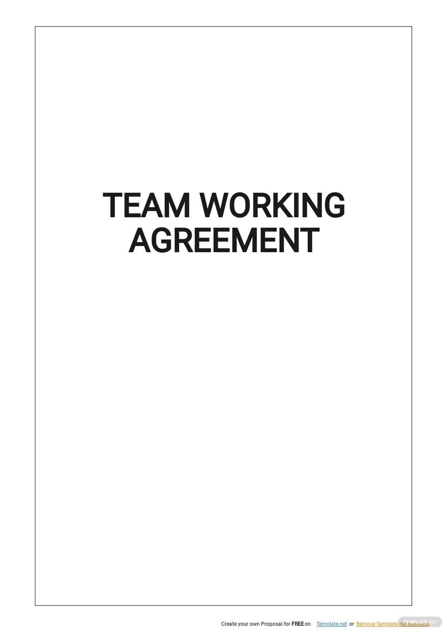 Scrum Team Working Agreement Template