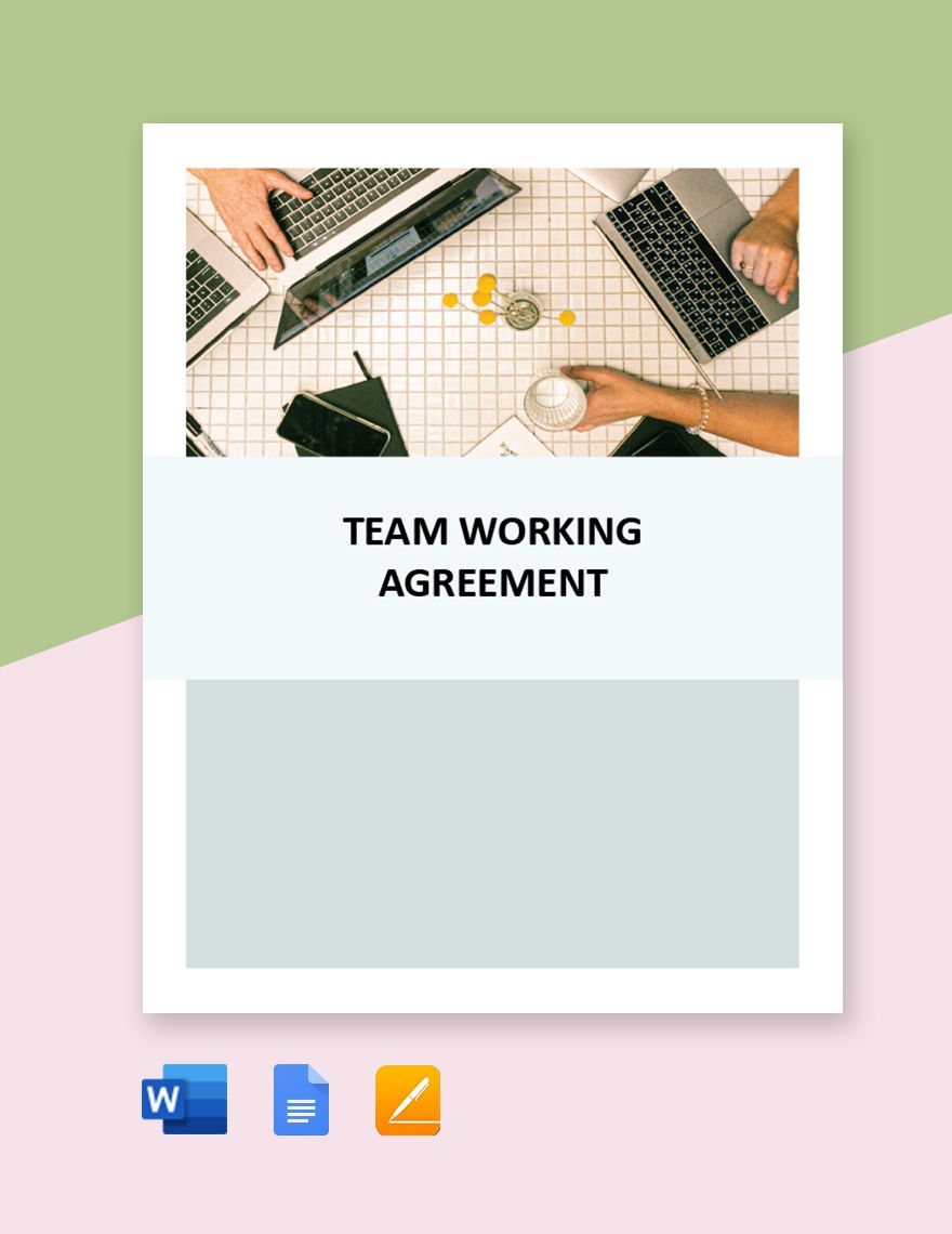 Team Working Agreement Template in Word, Google Docs, Apple Pages