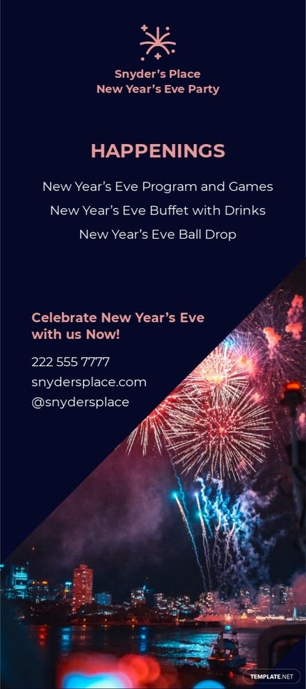 NYE Party Rack Card Template