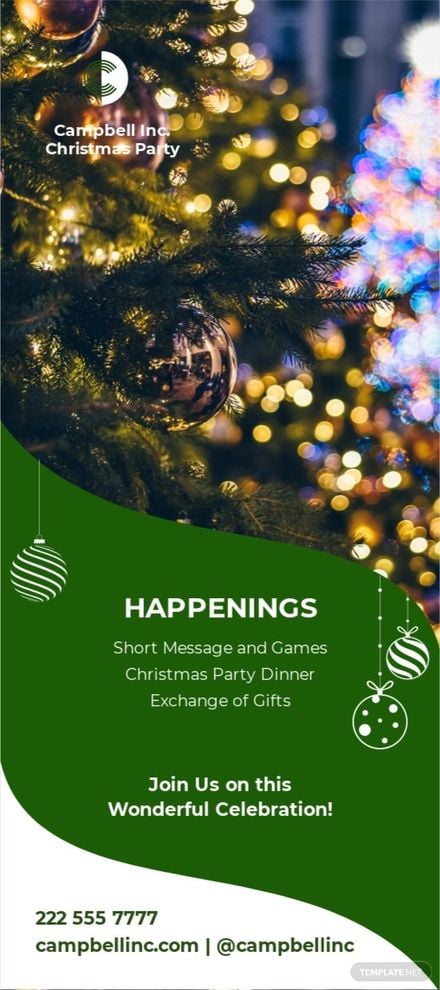 Christmas Party Rack Card Template in Word
