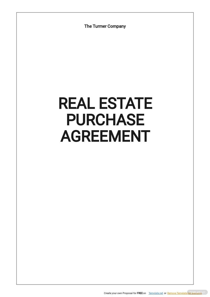 Free Sample Real Estate Purchase Agreement Template