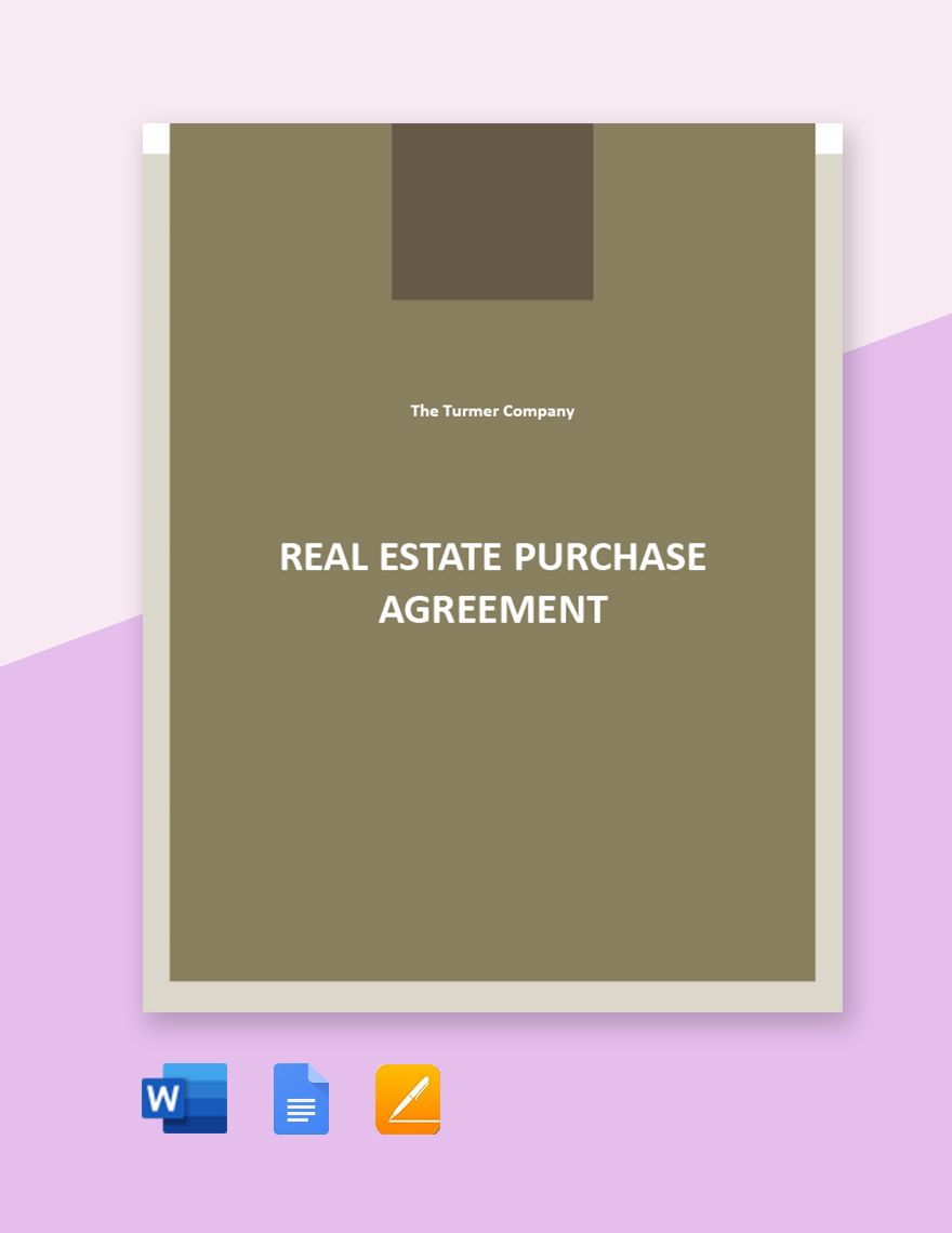 Sample Real Estate Purchase Agreement Template