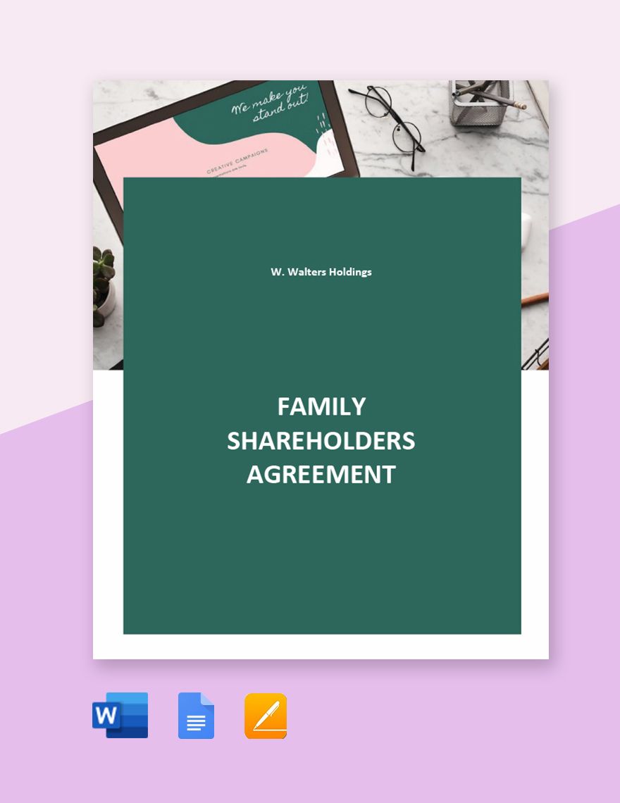 Family Shareholders Agreement Template in Word, Google Docs, Apple Pages