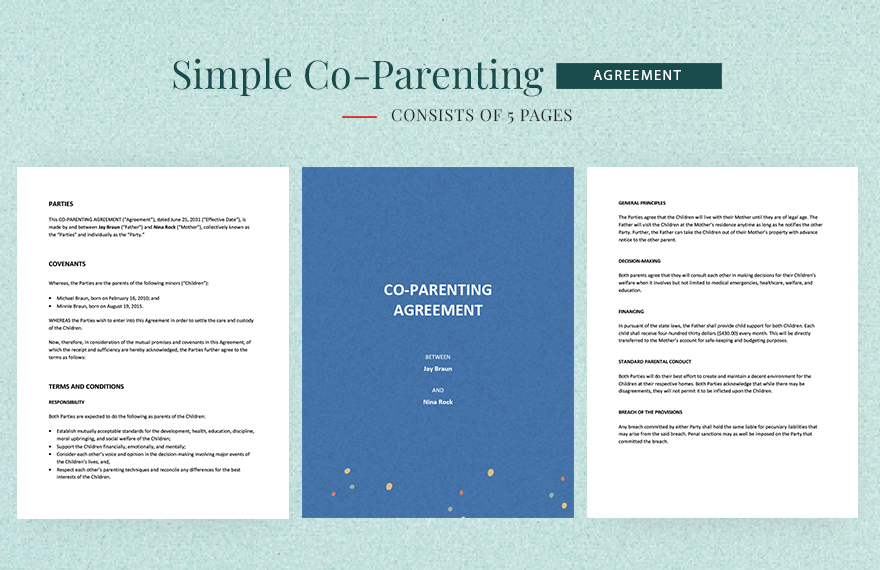 Free Simple Co-Parenting Agreement Template in Word, Google Docs, PDF, Apple Pages