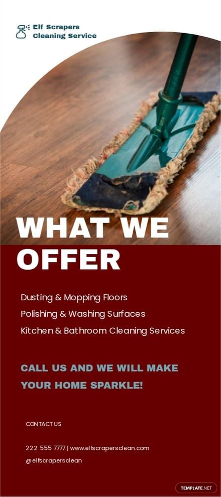 Free Home Cleaning Services Rack Card Template