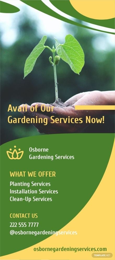 Free Modern Gardening Rack Card Template