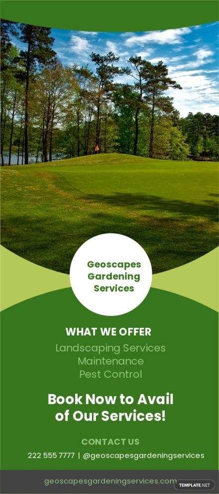 Gardening Services Rack Card Template in Word