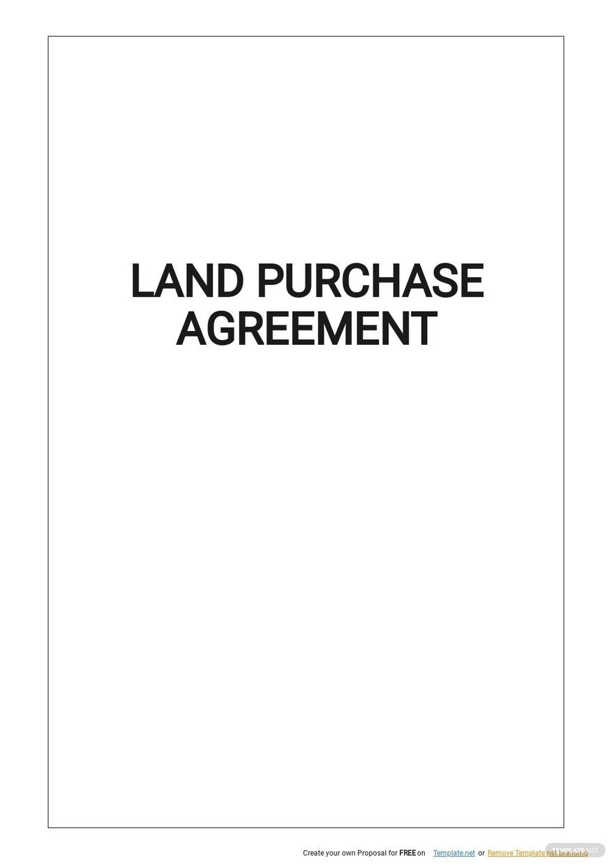 Free Simple Land Purchase Agreement Template Google Docs Word Apple