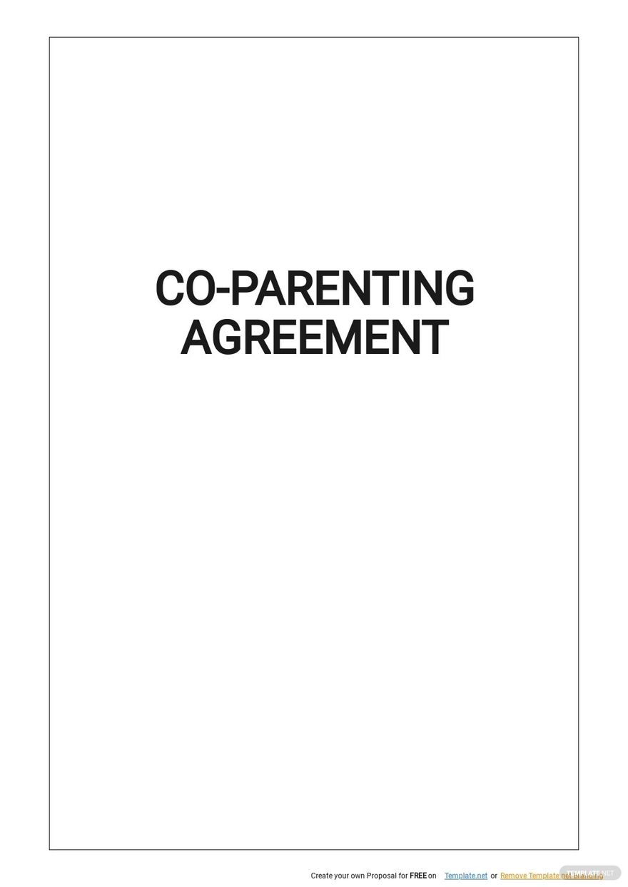 Co Parenting Contract Agreement Template Google Docs, Word, Apple