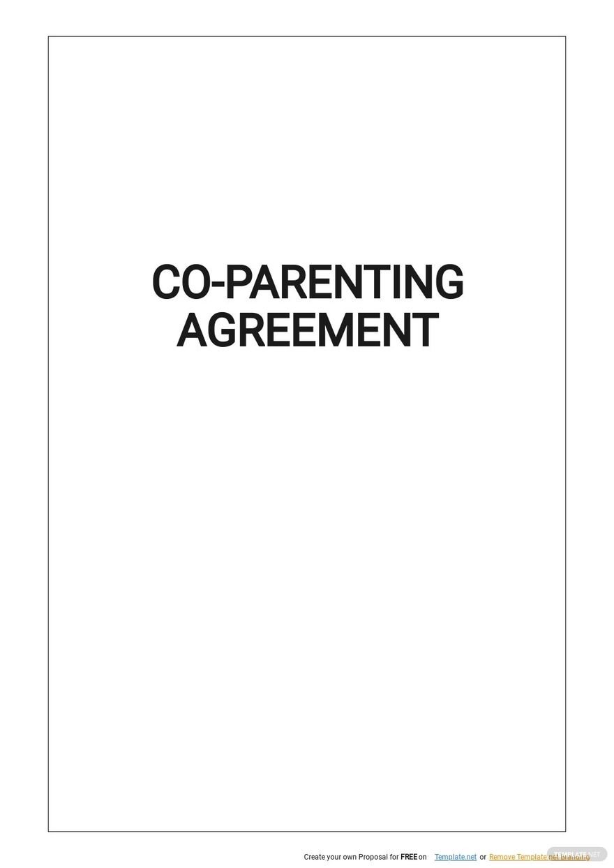 5 FREE Co Parenting Agreement Templates Edit Download Template