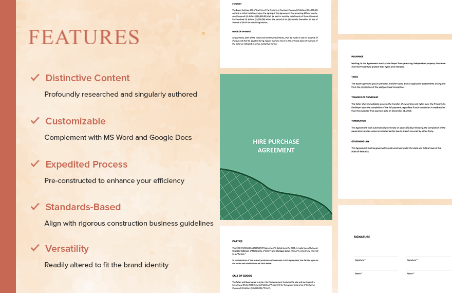 Simple Hire Purchase Agreement Template