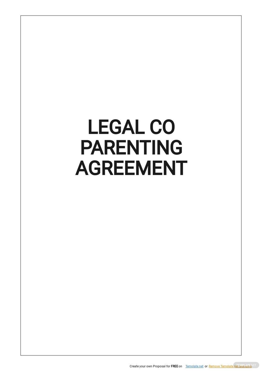 Co Parenting Agreement Word Templates Design Free Download