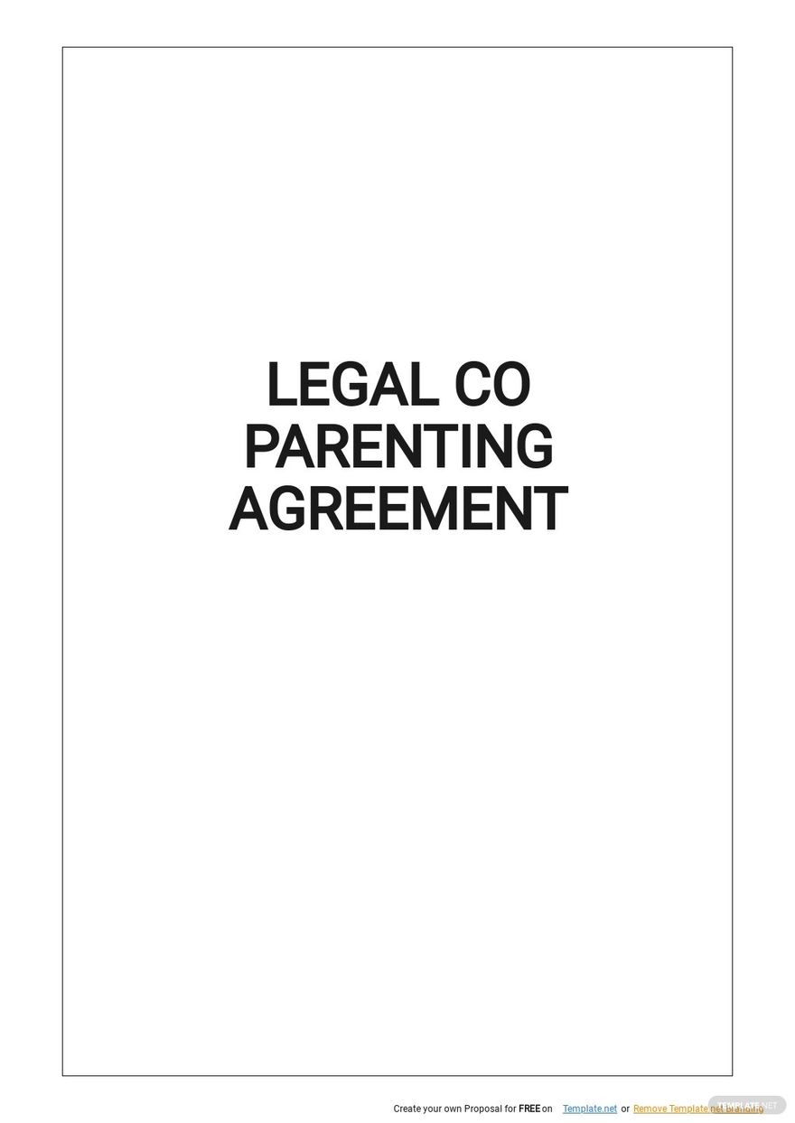 Co Parenting Agreement Word Templates Design Free Download 