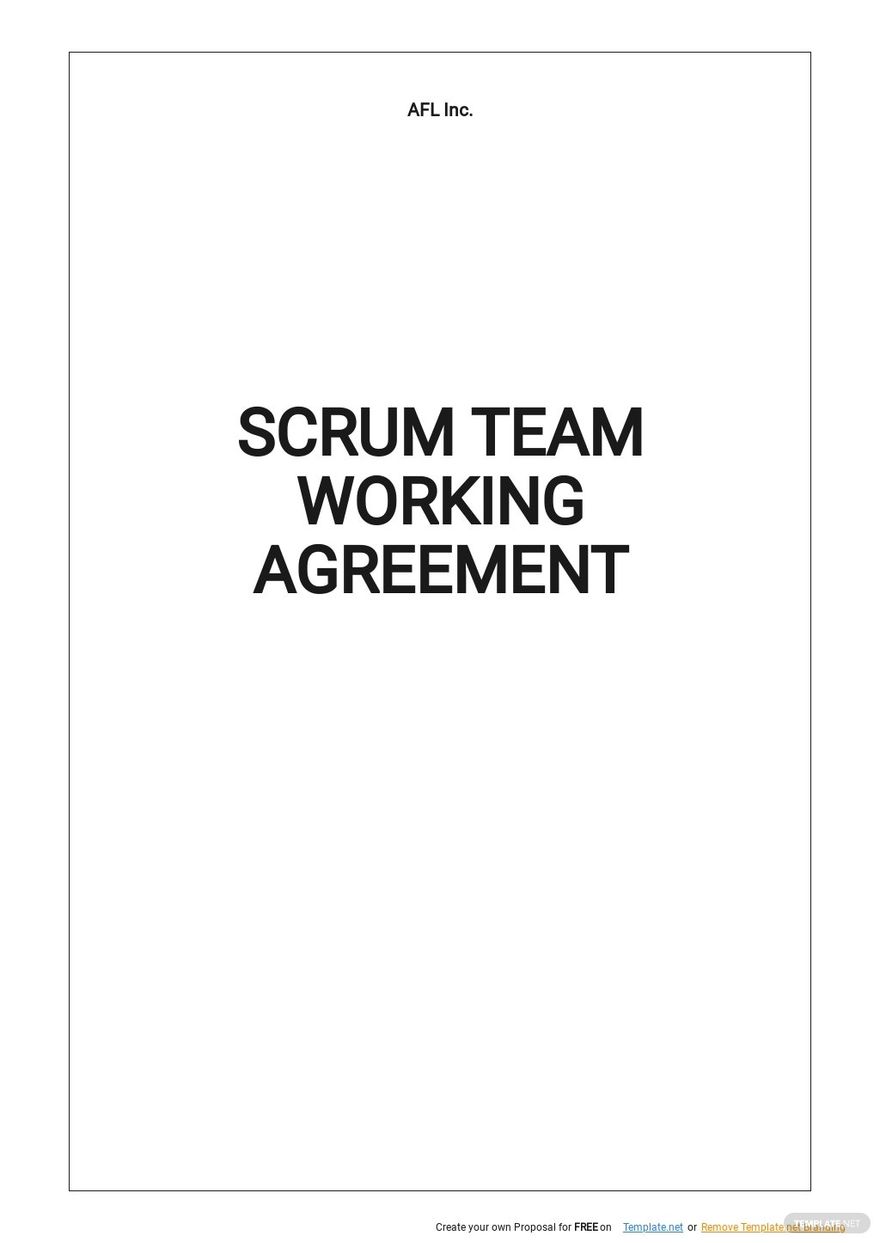 Working Agreement Template Scrum