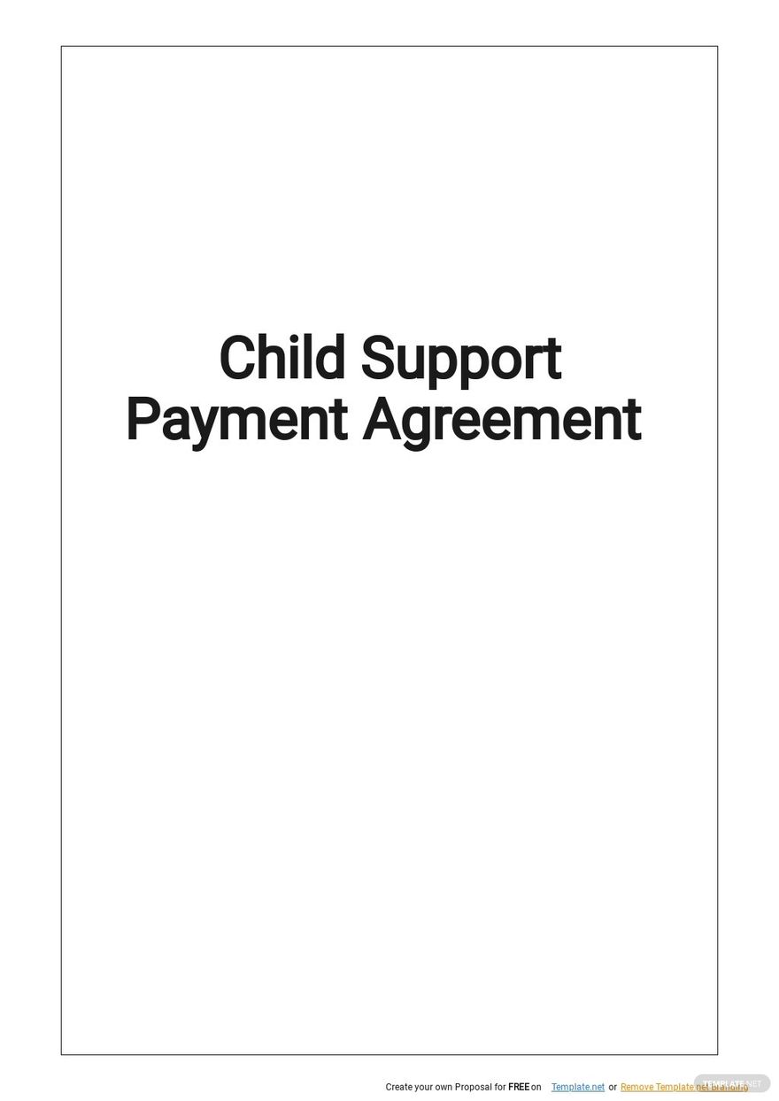 Binding Child Support Agreement Template Google Docs, Word, Apple